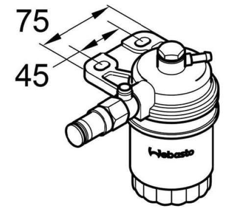Большой топливный фильтр в металлическом корпусе к Webasto